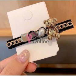 Clema pentru par metalica AGF017DD - Negru cu Model